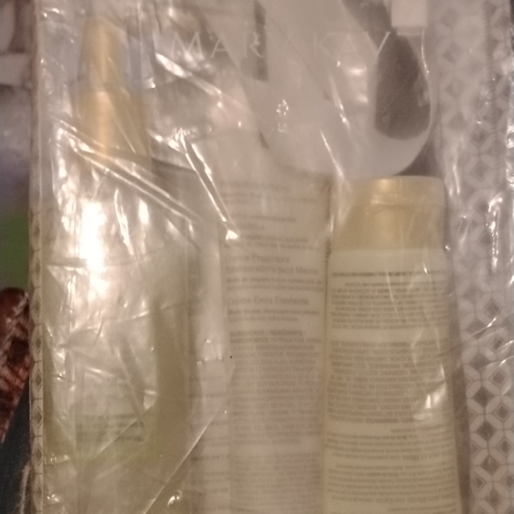 Mary Kay Skincare Trio with Cream and Gold Accents